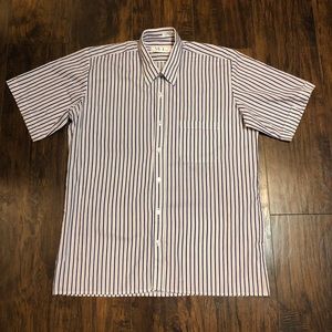 Mario Luigi Blue Red White Striped Button Down 41